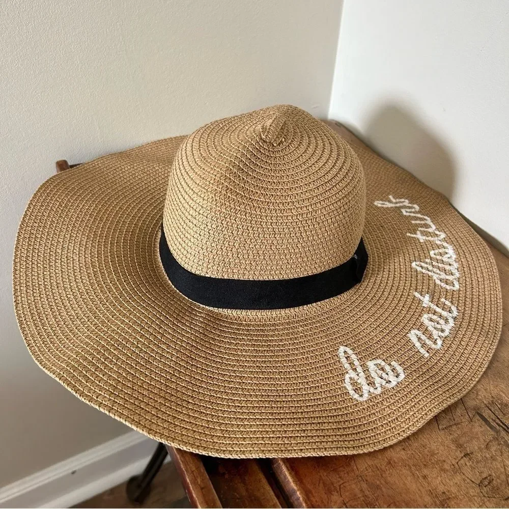 Do Not Disturb wide brim sun hat one size fits most, adult